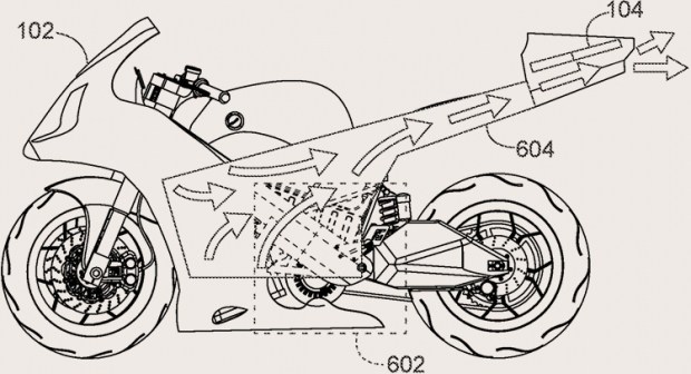 Honda запатентовала квадрокоптер, встроенный в мотоцикл
