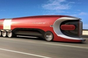 В Сети показали рендеры футуристичного грузовика Bugatti