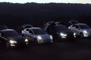 Электромобили Tesla устроили рождественское шоу (видео)